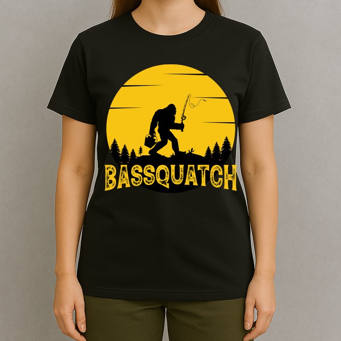 Funny Bassquatch Fishing T-Shirt