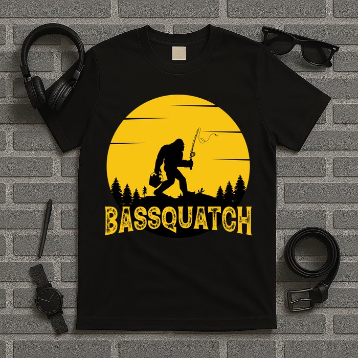 Funny Bassquatch Fishing T-Shirt