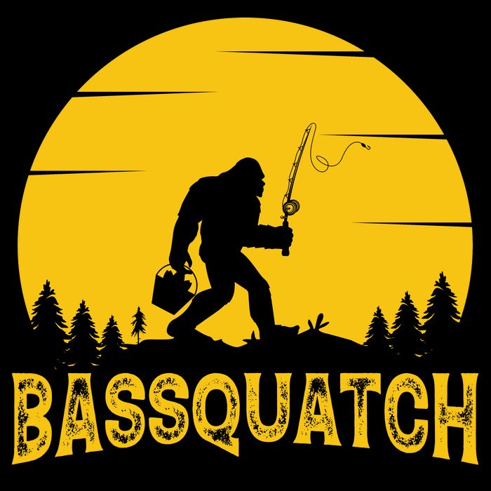 Funny Bassquatch Fishing T-Shirt