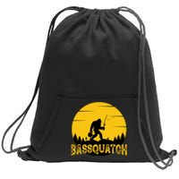 Funny Bassquatch Fishing Sweatshirt Cinch Pack Bag