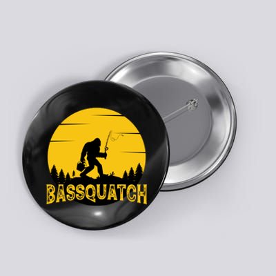 Funny Bassquatch Fishing Button