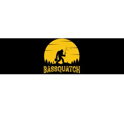 Funny Bassquatch Fishing Bumper Sticker