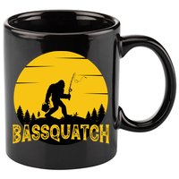 Funny Bassquatch Fishing 11oz C Handle Ceramic Mug