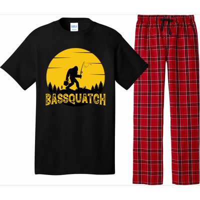 Funny Bassquatch Fishing Pajama Set