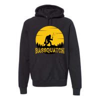 Funny Bassquatch Fishing Premium Hoodie