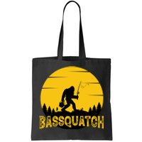 Funny Bassquatch Fishing Tote Bag