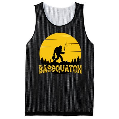 Funny Bassquatch Fishing Mesh Reversible Basketball Jersey Tank