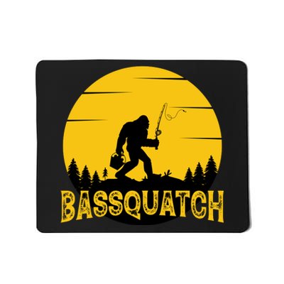 Funny Bassquatch Fishing Mousepad