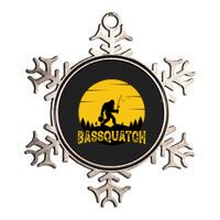 Funny Bassquatch Fishing Metallic Star Ornament