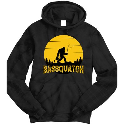 Funny Bassquatch Fishing Tie Dye Hoodie