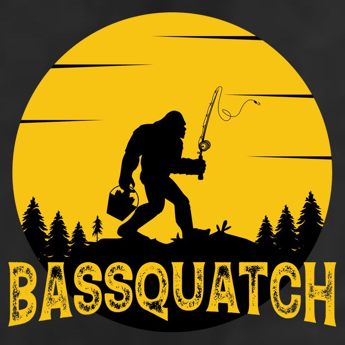 Funny Bassquatch Fishing Trucker Hat