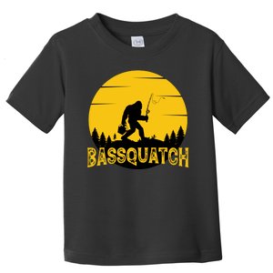 Funny Bassquatch Fishing Toddler T-Shirt