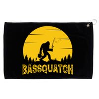 Funny Bassquatch Fishing Grommeted Golf Towel