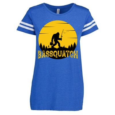 Funny Bassquatch Fishing Enza Ladies Jersey Football T-Shirt