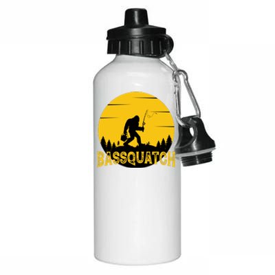 Funny Bassquatch Fishing Aluminum Water Bottle