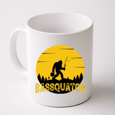 Funny Bassquatch Fishing Coffee Mug