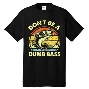 Funny Bass Fishing Stuff Funny Dad Bass Fish Papa Fishing Tall T-Shirt