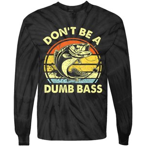 Funny Bass Fishing Stuff Funny Dad Bass Fish Papa Fishing Tie-Dye Long Sleeve Shirt