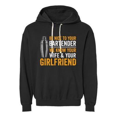 Funny Bartender Garment-Dyed Fleece Hoodie