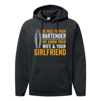 Funny Bartender Performance Fleece Hoodie