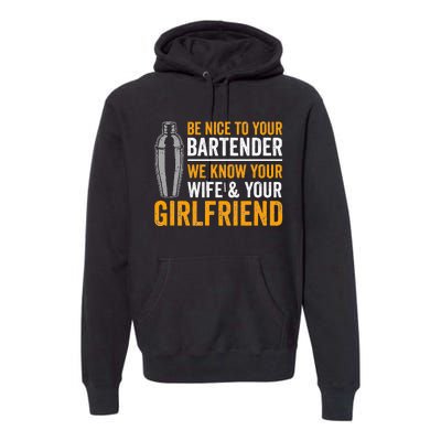 Funny Bartender Premium Hoodie