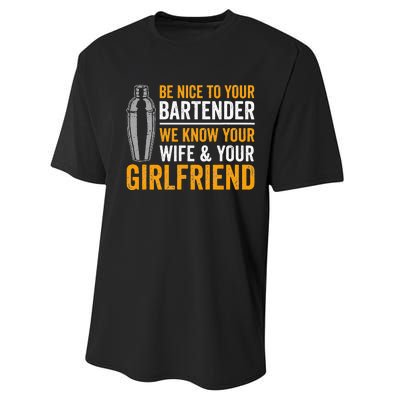 Funny Bartender Performance Sprint T-Shirt