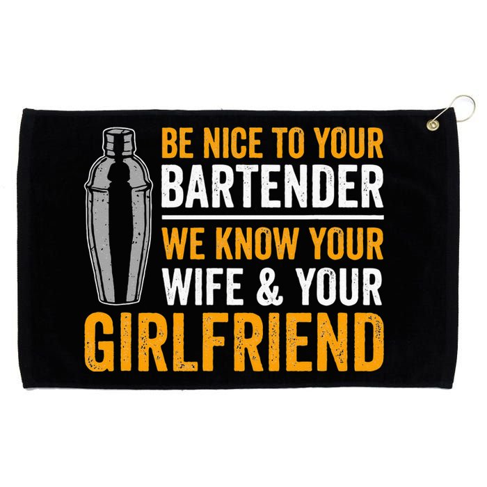 Funny Bartender Grommeted Golf Towel