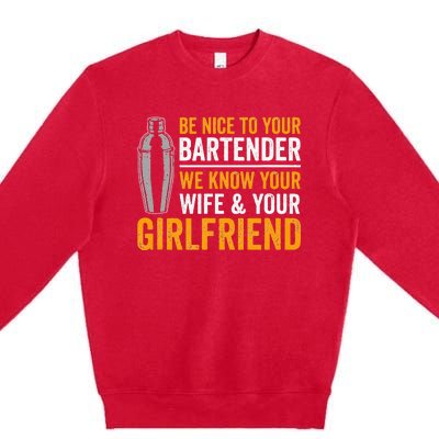 Funny Bartender Premium Crewneck Sweatshirt