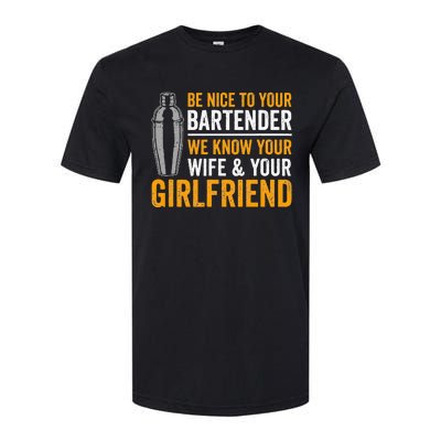 Funny Bartender Softstyle CVC T-Shirt