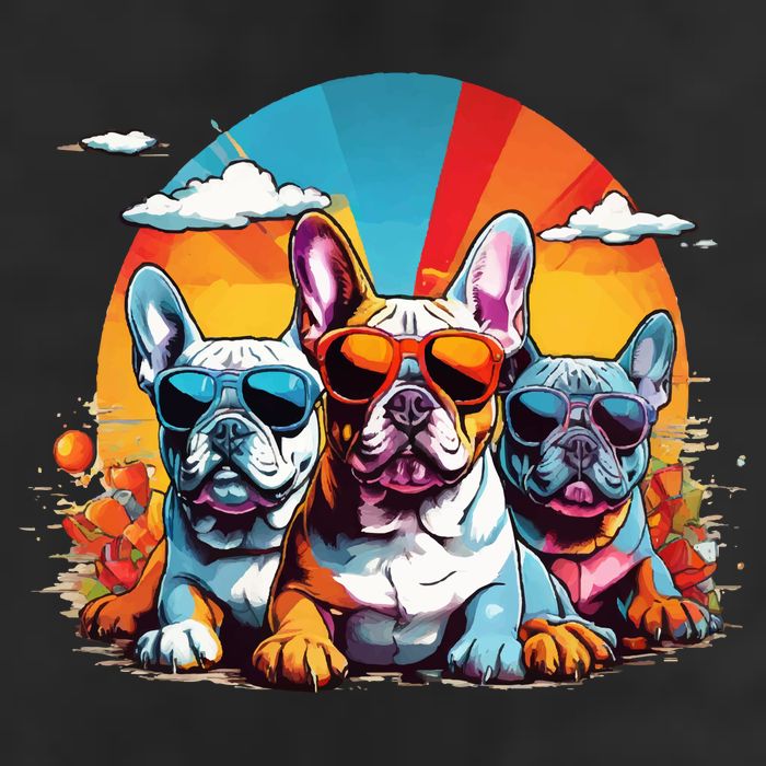 French Bulldog 7 Panel Mesh Trucker Snapback Hat