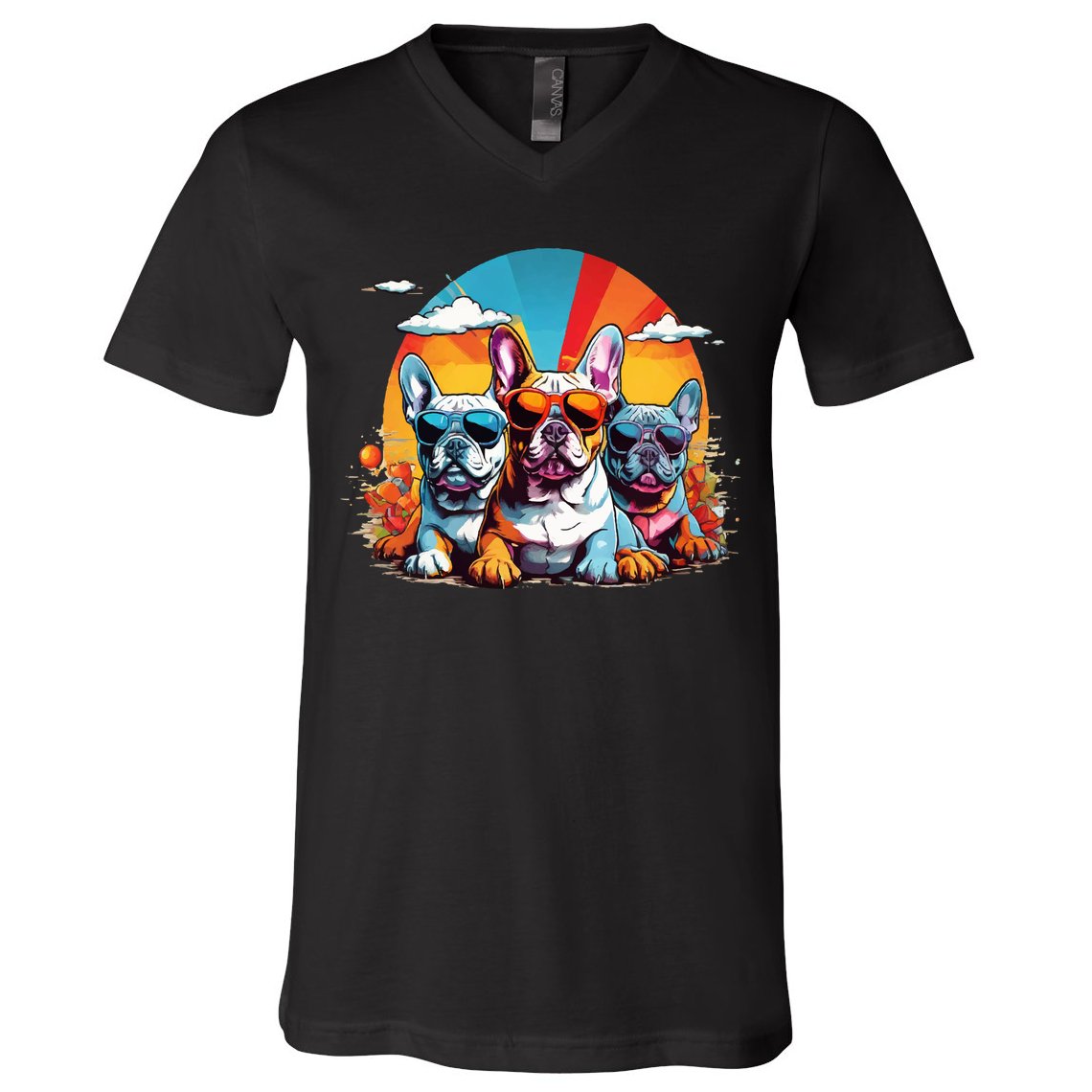 French Bulldog V-Neck T-Shirt
