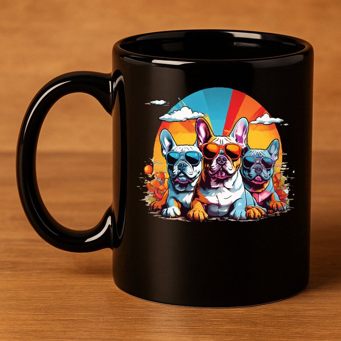 French Bulldog 11oz C Handle Ceramic Mug