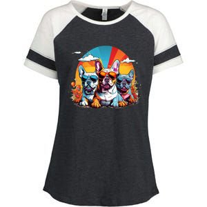 French Bulldog Enza Ladies Jersey Colorblock Tee