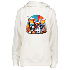 French Bulldog Womens Funnel Neck Pullover Hood