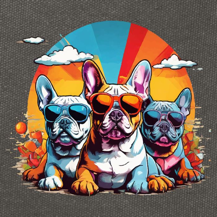 French Bulldog Cotton Canvas Backpack