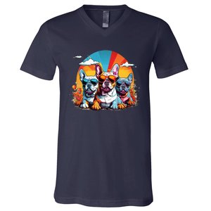 French Bulldog V-Neck T-Shirt