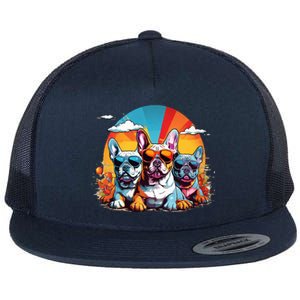 French Bulldog Flat Bill Trucker Hat