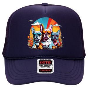 French Bulldog High Crown Mesh Back Trucker Hat