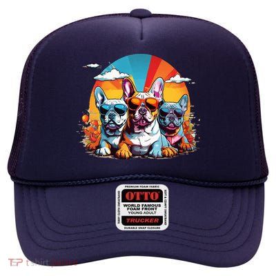 French Bulldog High Crown Mesh Back Trucker Hat