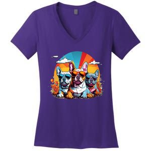 French Bulldog Women's V-Neck T-Shirt