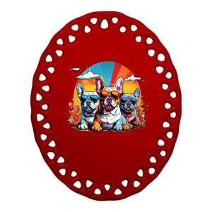 French Bulldog Ceramic Oval Ornament