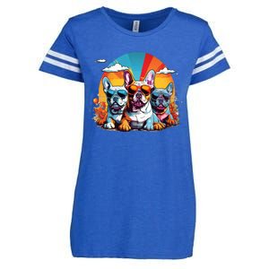 French Bulldog Enza Ladies Jersey Football T-Shirt