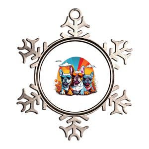 French Bulldog Metallic Star Ornament