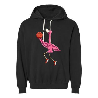 Flamingo Basketball Flamingo Playing Basketball Flamingo Garment-Dyed Fleece Hoodie