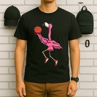 Flamingo Basketball Flamingo Playing Basketball Flamingo T-Shirt