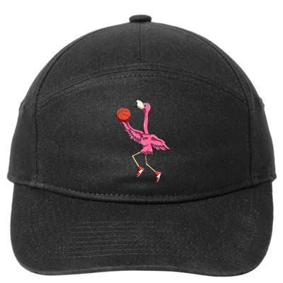 Flamingo Basketball Flamingo Playing Basketball Flamingo 7-Panel Snapback Hat
