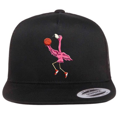 Flamingo Basketball Flamingo Playing Basketball Flamingo Flatbill Hat