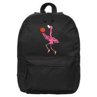 Flamingo Basketball Flamingo Playing Basketball Flamingo 16 in Basic Backpack