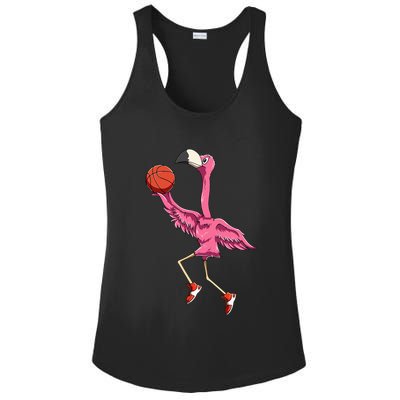 Flamingo Basketball Flamingo Playing Basketball Flamingo Ladies PosiCharge Competitor Racerback Tank