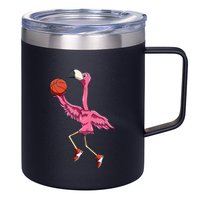 Flamingo Basketball Flamingo Playing Basketball Flamingo 12oz Stainless Steel Coffee Mug